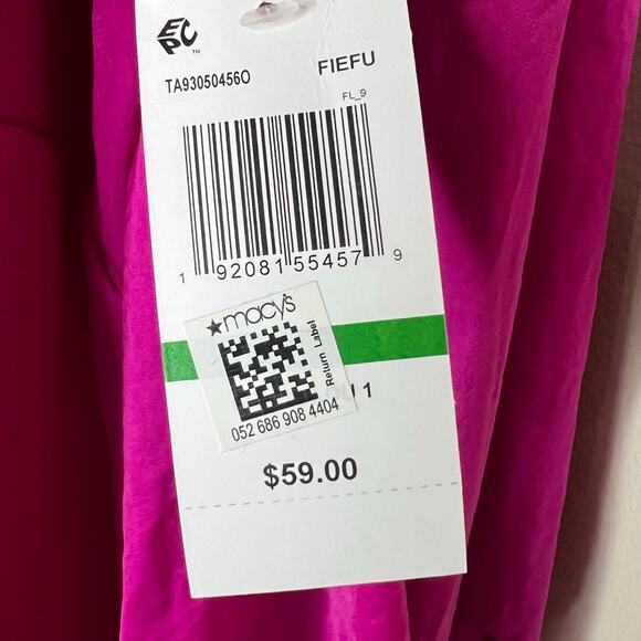 Prelude Blouse Large Womens Magenta Pink V-Neck Top Balloon Sleeve Ruffle Chic - Picture 6 of 8